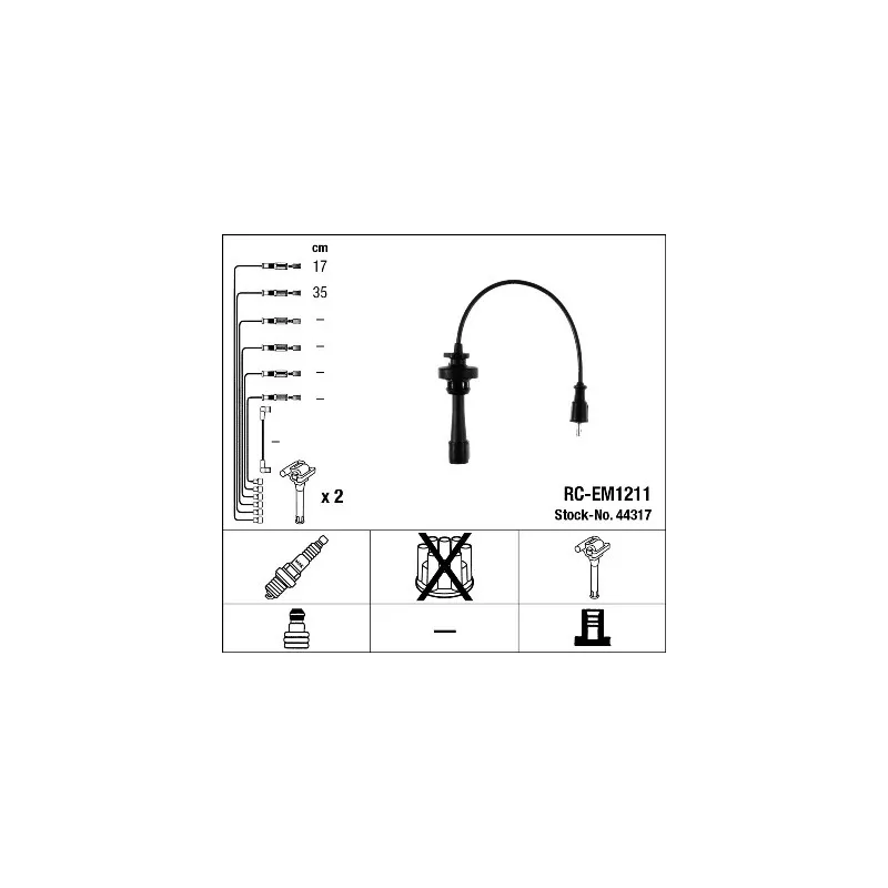 Kit de câbles d'allumage NGK 44317