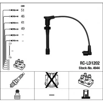 Kit de câbles d'allumage NGK 4944