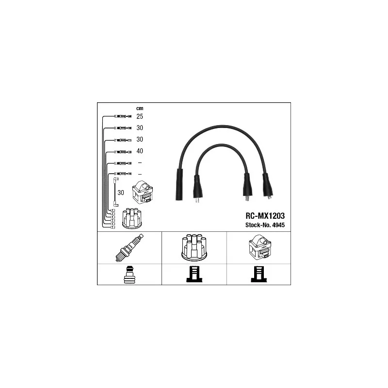 Kit de câbles d'allumage NGK 4945