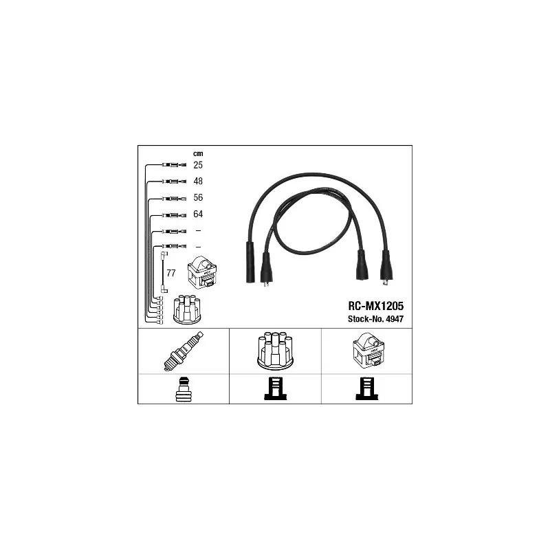 Kit de câbles d'allumage NGK 4947