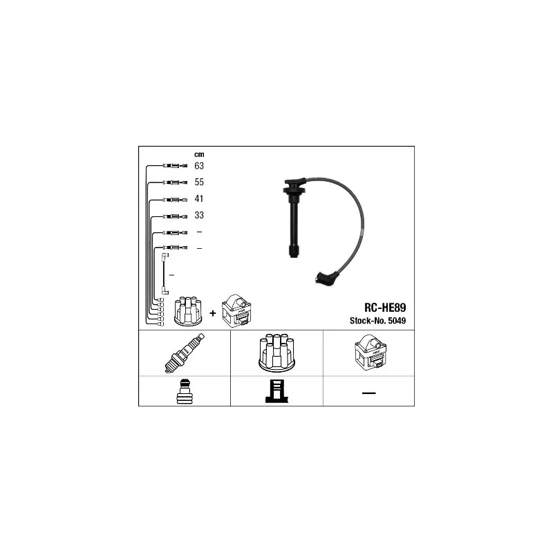 Kit de câbles d'allumage NGK 5049