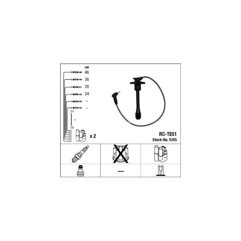 Kit de câbles d'allumage NGK 5355