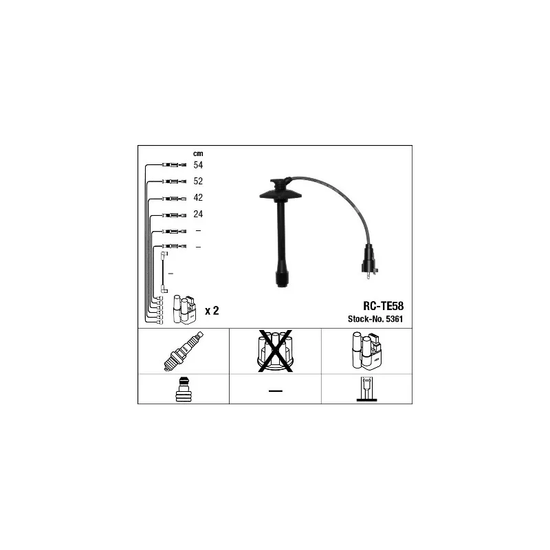 Kit de câbles d'allumage NGK 5361