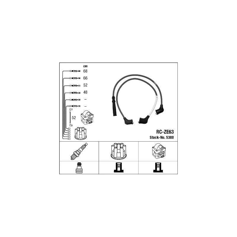 Kit de câbles d'allumage NGK 5388