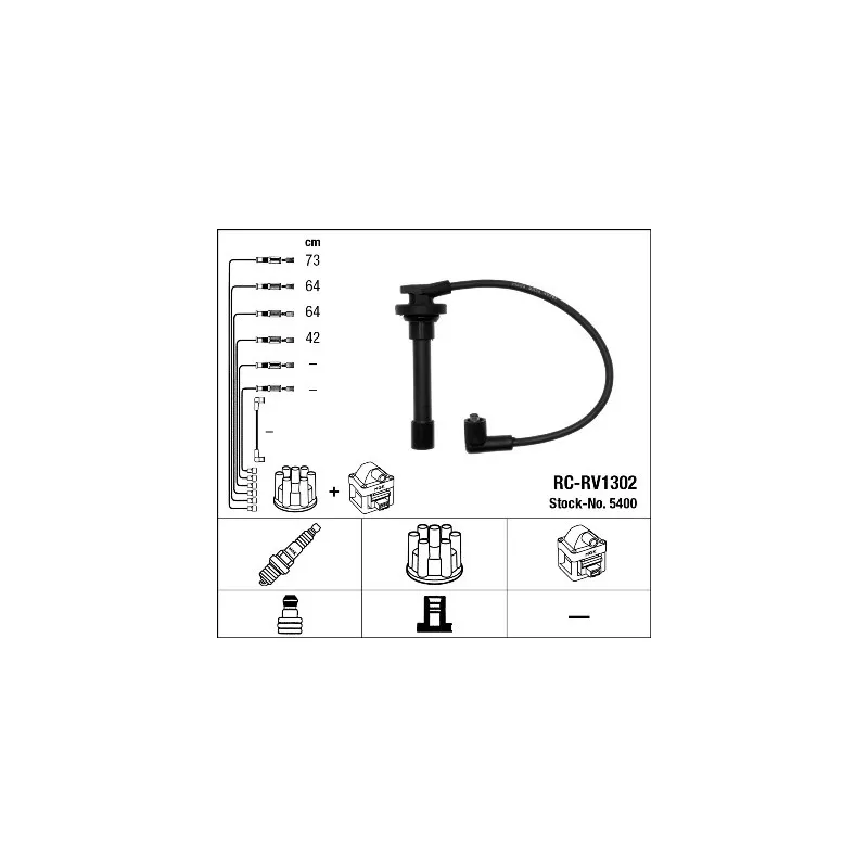 Kit de câbles d'allumage NGK 5400