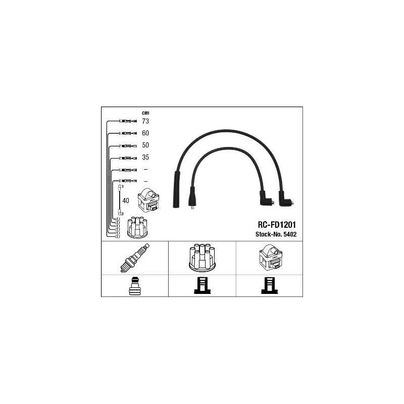 Kit de câbles d'allumage NGK 5402