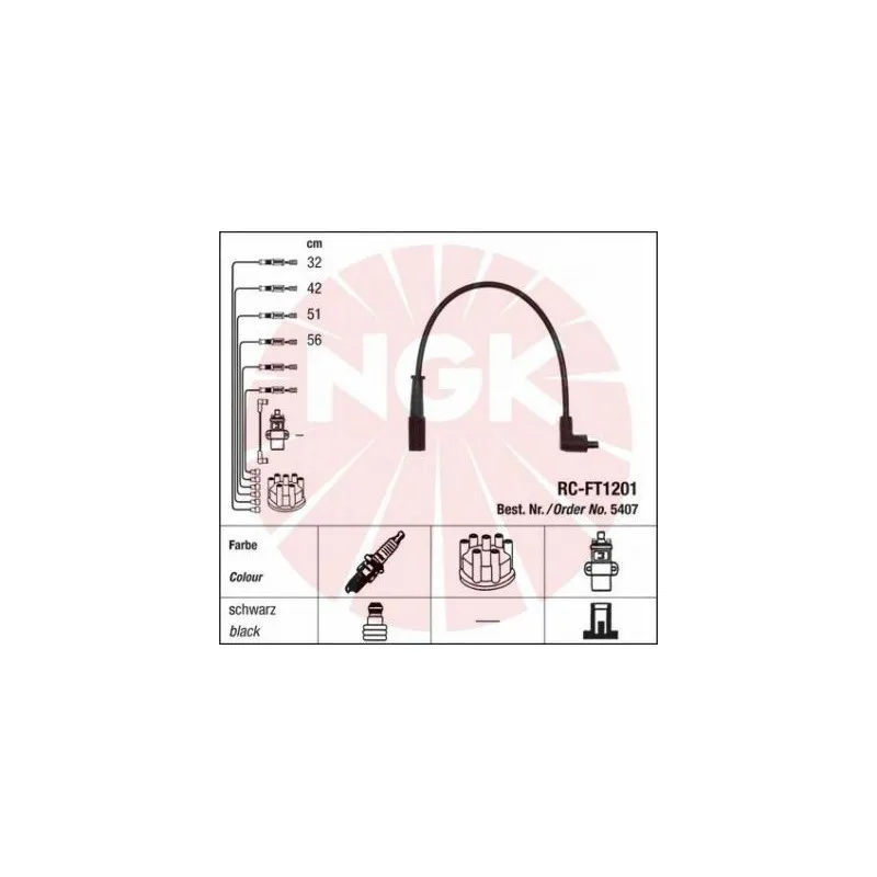 Kit de câbles d'allumage NGK 5407