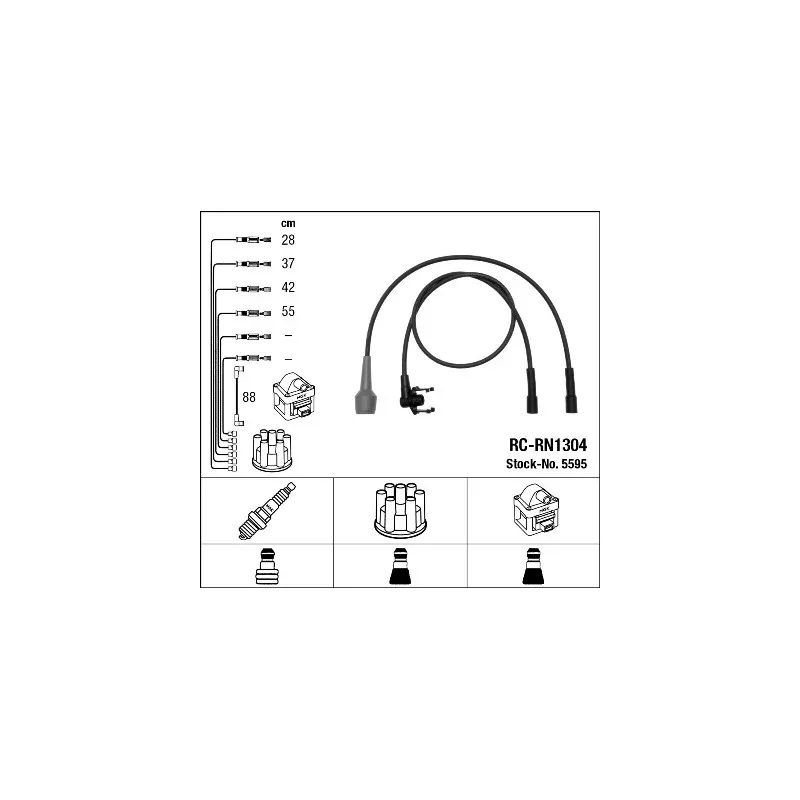 Kit de câbles d'allumage NGK 5595