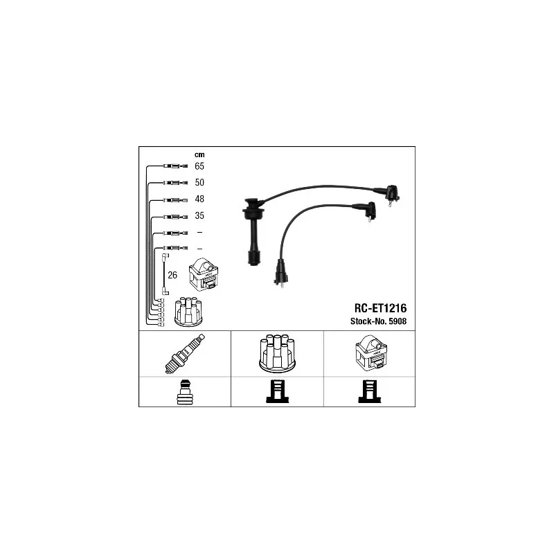 Kit de câbles d'allumage NGK 5908