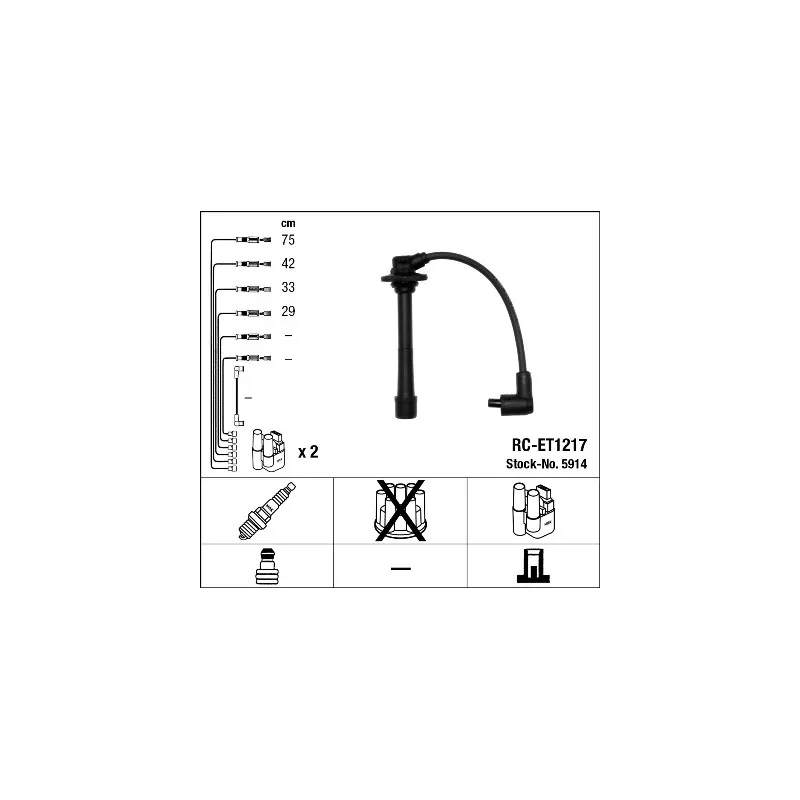Kit de câbles d'allumage NGK 5914