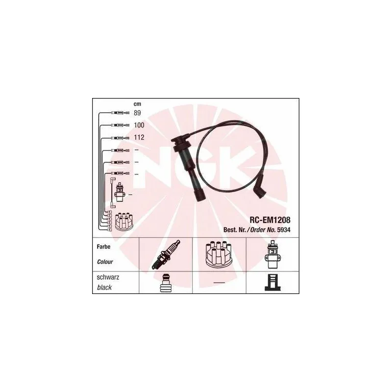 Kit de câbles d'allumage NGK 5934