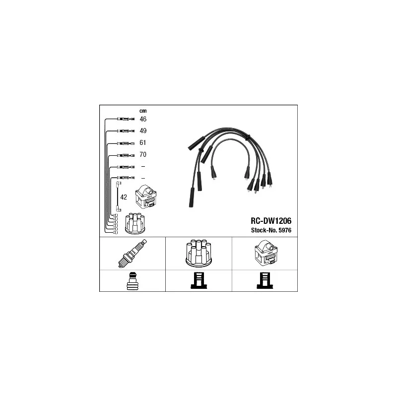 Kit de câbles d'allumage NGK 5976