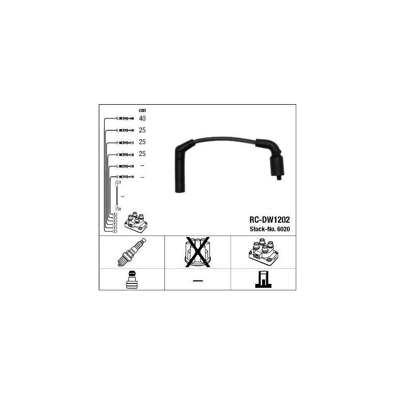 Kit de câbles d'allumage NGK 6020