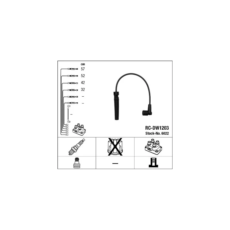 Kit de câbles d'allumage NGK 6022