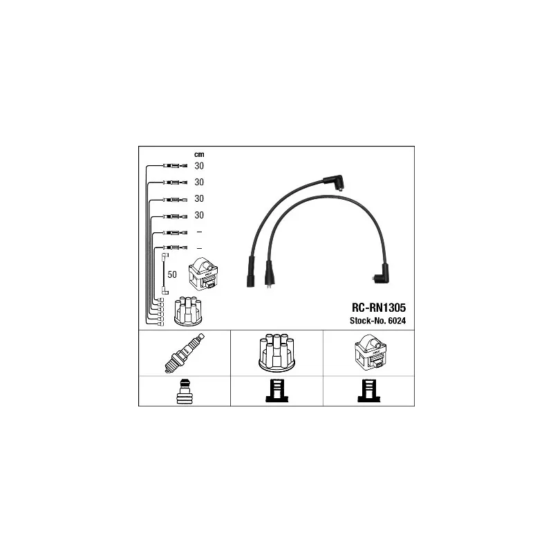 Kit de câbles d'allumage NGK 6024