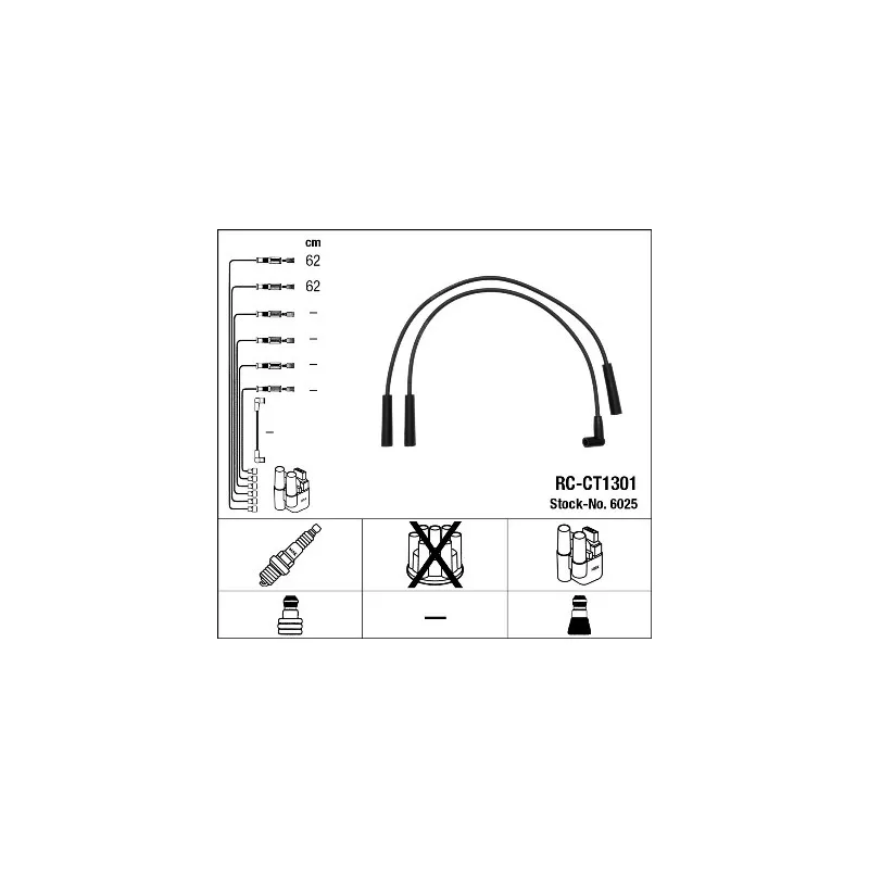 Kit de câbles d'allumage NGK 6025