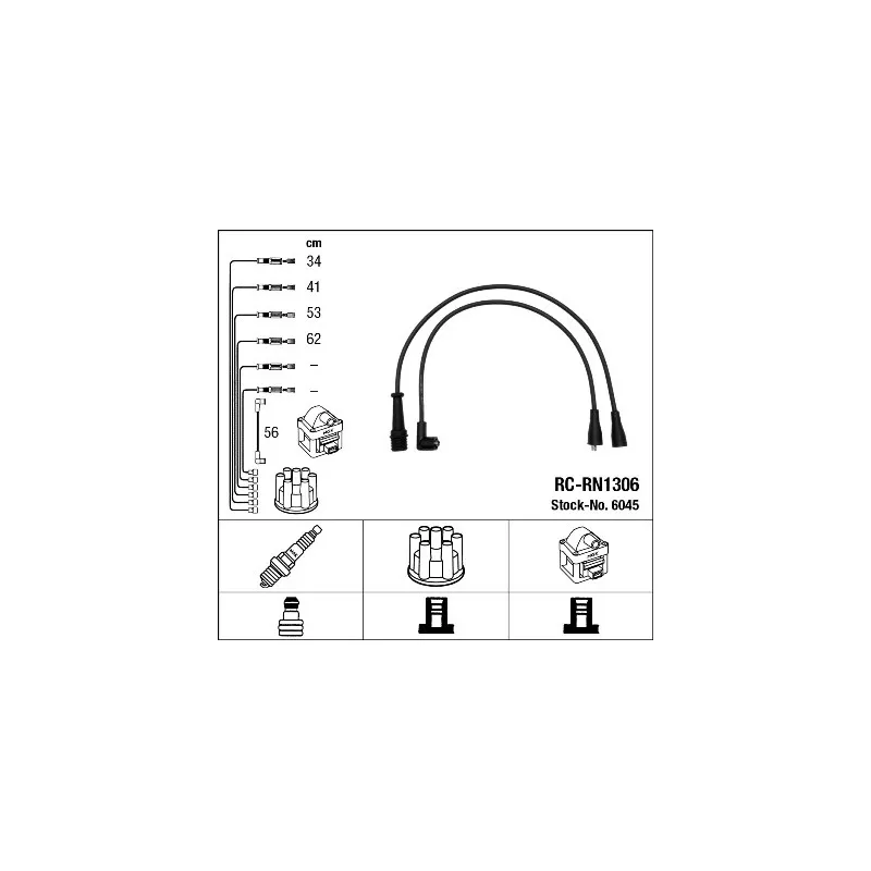 Kit de câbles d'allumage NGK 6045