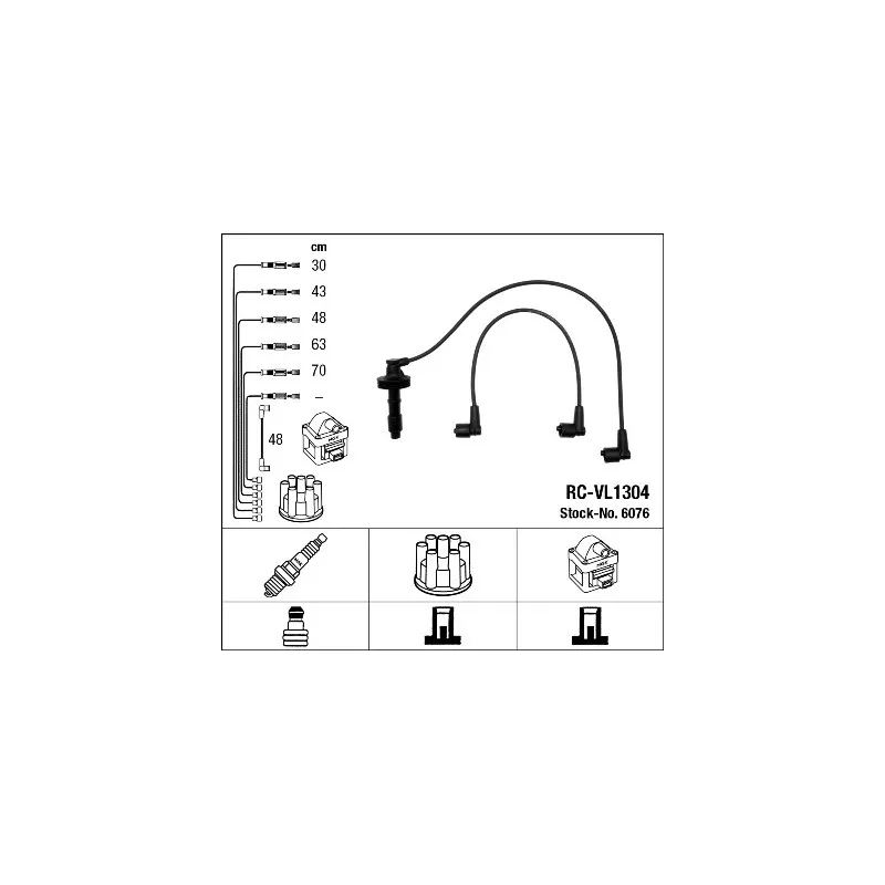 Kit de câbles d'allumage NGK 6076