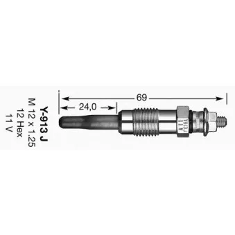 Bougie de préchauffage NGK 6214
