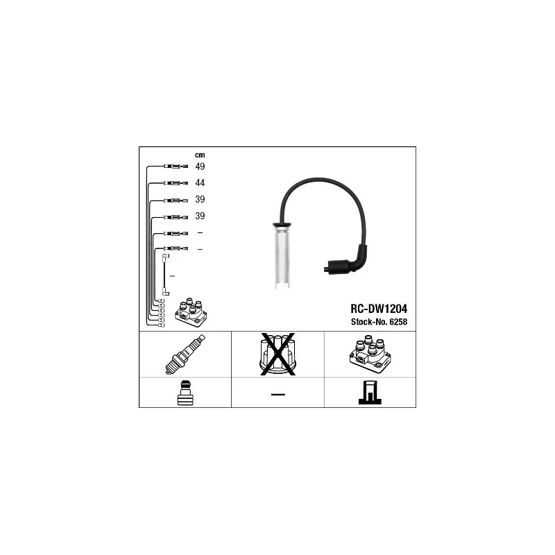 Kit de câbles d'allumage NGK 6258