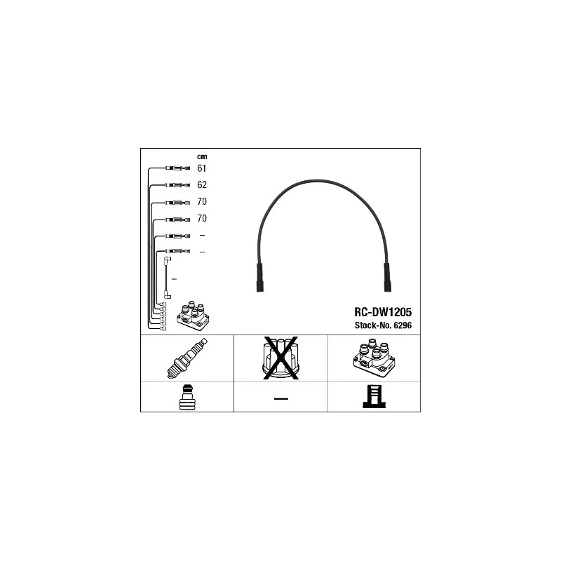 Kit de câbles d'allumage NGK 6296