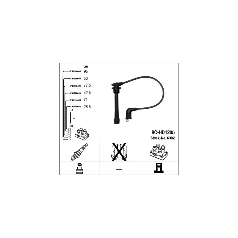 Kit de câbles d'allumage NGK 6302