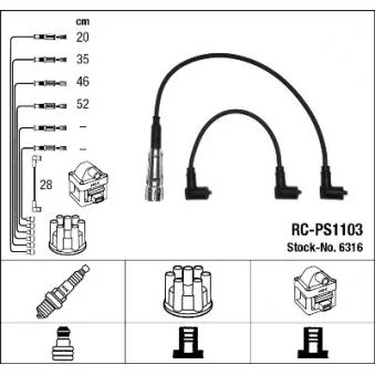 Kit de câbles d'allumage NGK 6316