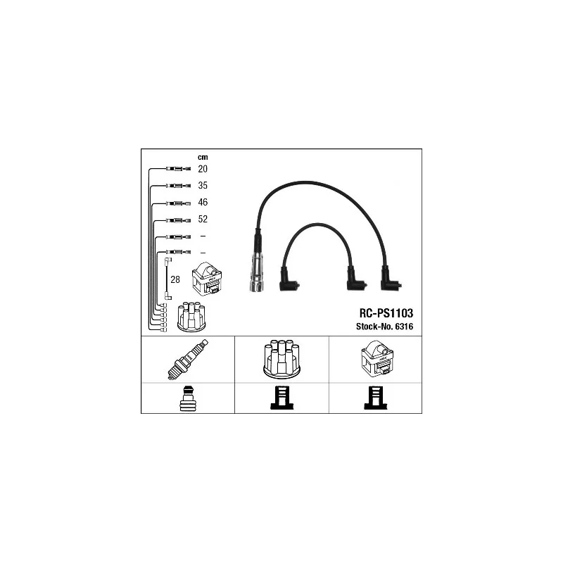 Kit de câbles d'allumage NGK 6316