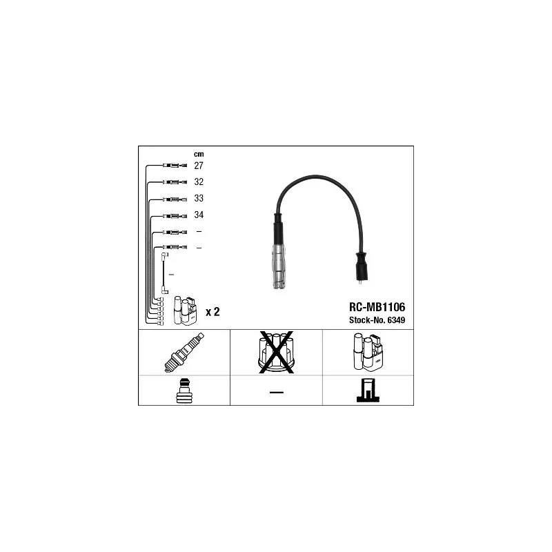 Kit de câbles d'allumage NGK 6349