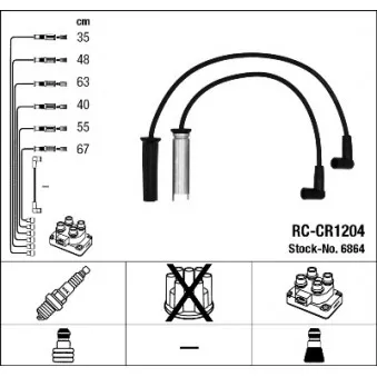 Kit de câbles d'allumage NGK 6864