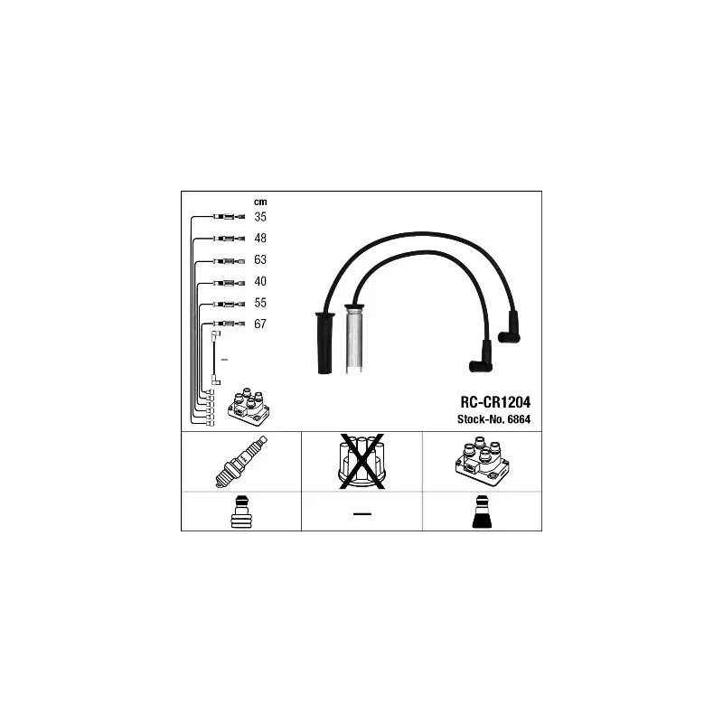 Kit de câbles d'allumage NGK 6864