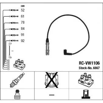 Kit de câbles d'allumage NGK 6867