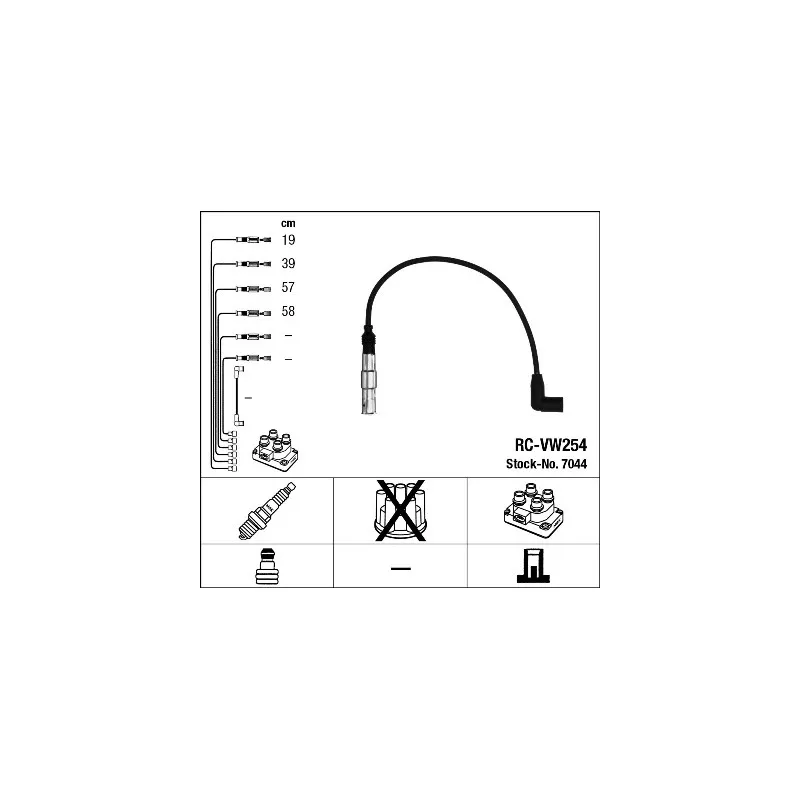 Kit de câbles d'allumage NGK 7044