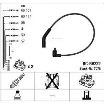 Kit de câbles d'allumage NGK 7078