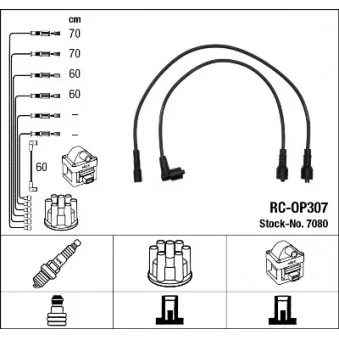 Kit de câbles d'allumage NGK 7080