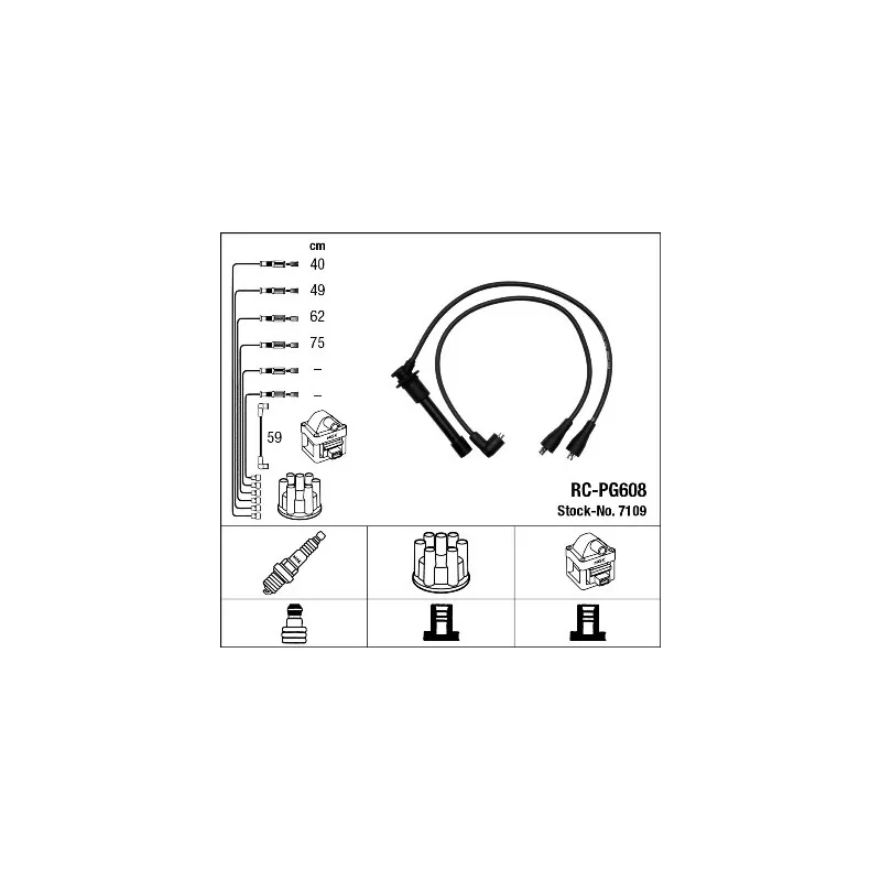 Kit de câbles d'allumage NGK 7109