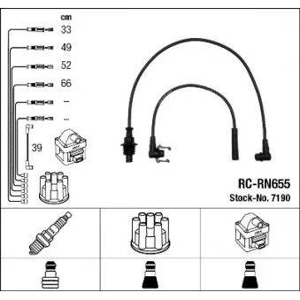 Kit de câbles d'allumage NGK 7190