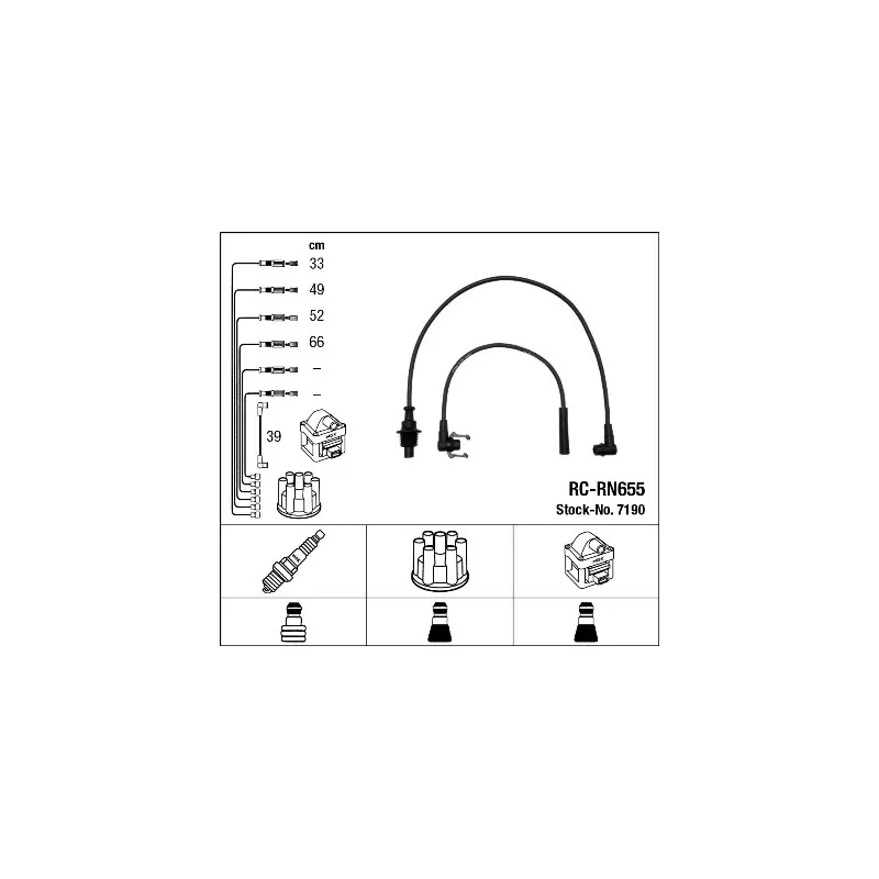 Kit de câbles d'allumage NGK 7190