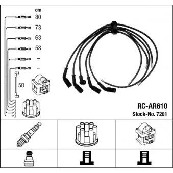 Kit de câbles d'allumage NGK 7201