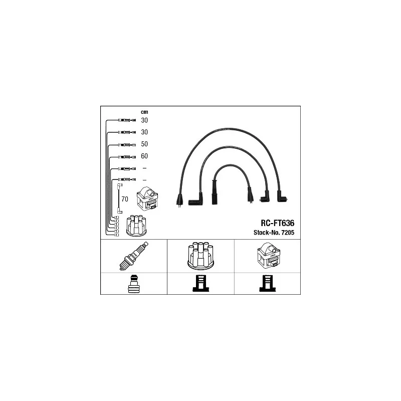 Kit de câbles d'allumage NGK 7205