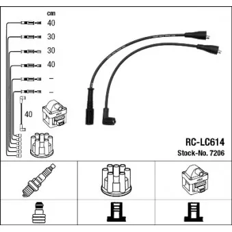 Kit de câbles d'allumage NGK 7206