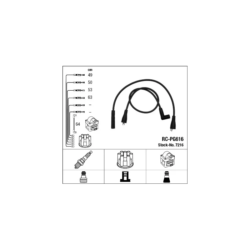 Kit de câbles d'allumage NGK 7216