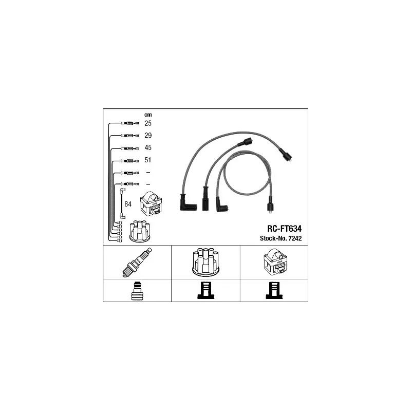 Kit de câbles d'allumage NGK 7242