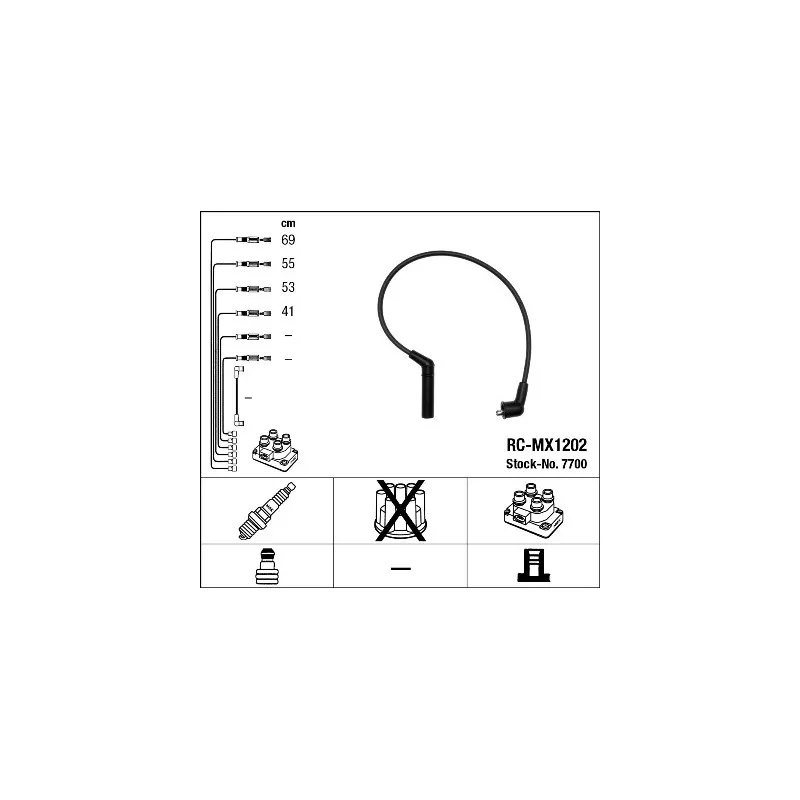 Kit de câbles d'allumage NGK 7700