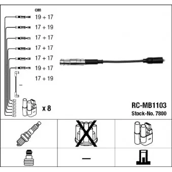 Kit de câbles d'allumage NGK 7800