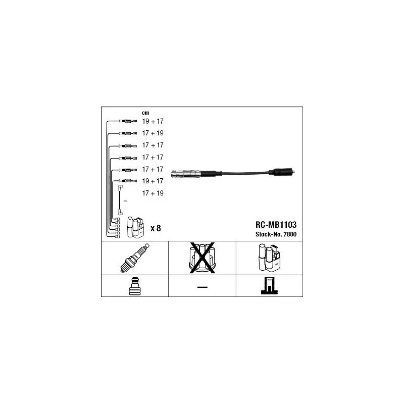 Kit de câbles d'allumage NGK 7800