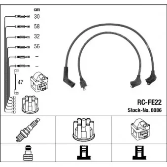 Kit de câbles d'allumage NGK 8086