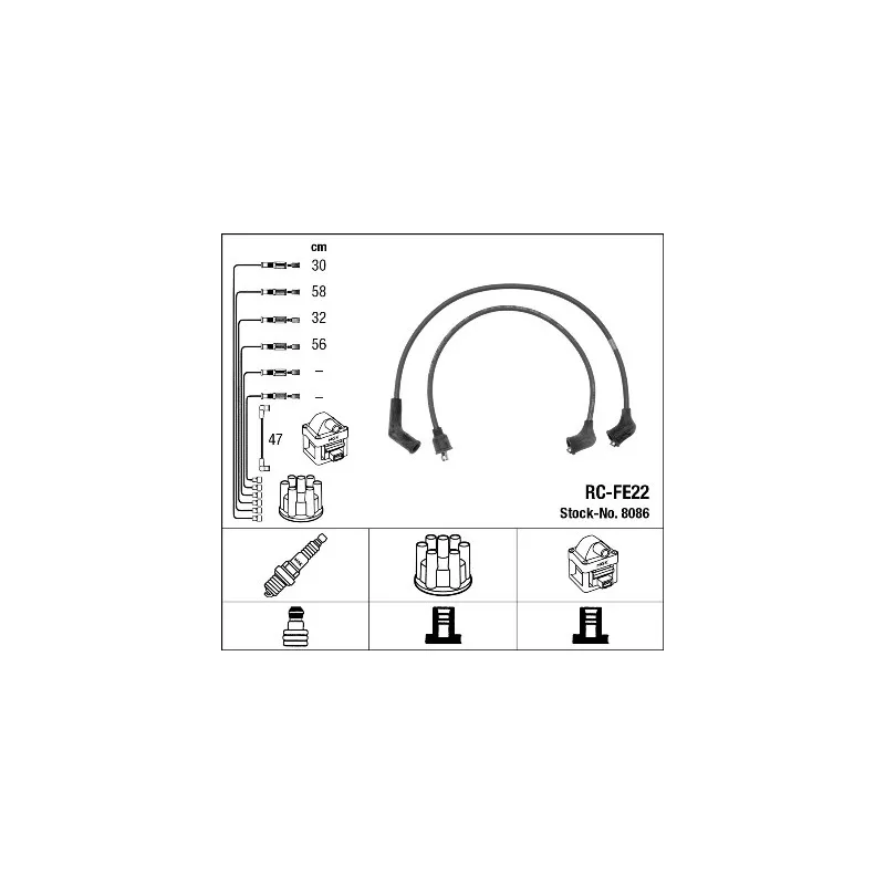 Kit de câbles d'allumage NGK 8086