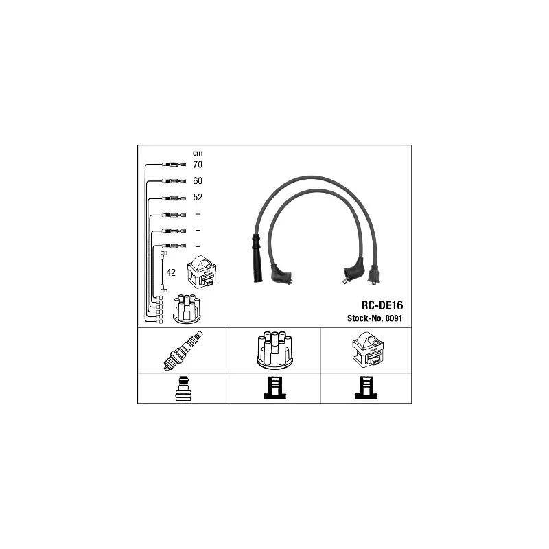 Kit de câbles d'allumage NGK 8091