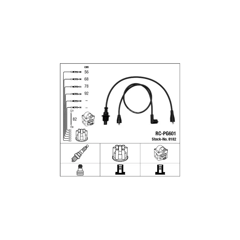 Kit de câbles d'allumage NGK 8182